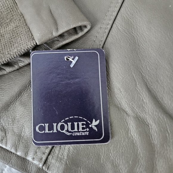 Genuine Leather Jacket Green Gray - Picture 4 of 17